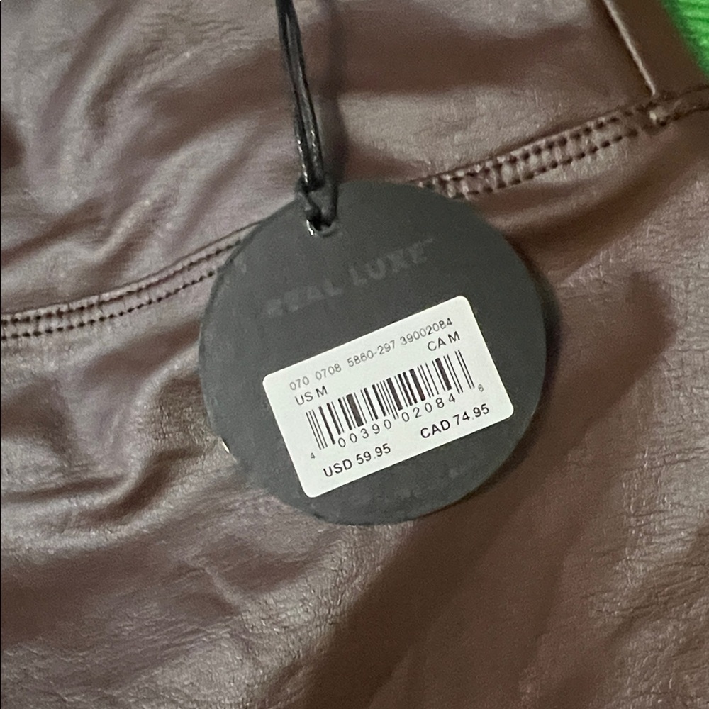 Aerie OFFLINE Chocolate Brown Faux Leather Real Luxe Leggings NWT - Picture 5 of 10